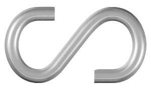 Crochets S zingués 4mm - 2 pces